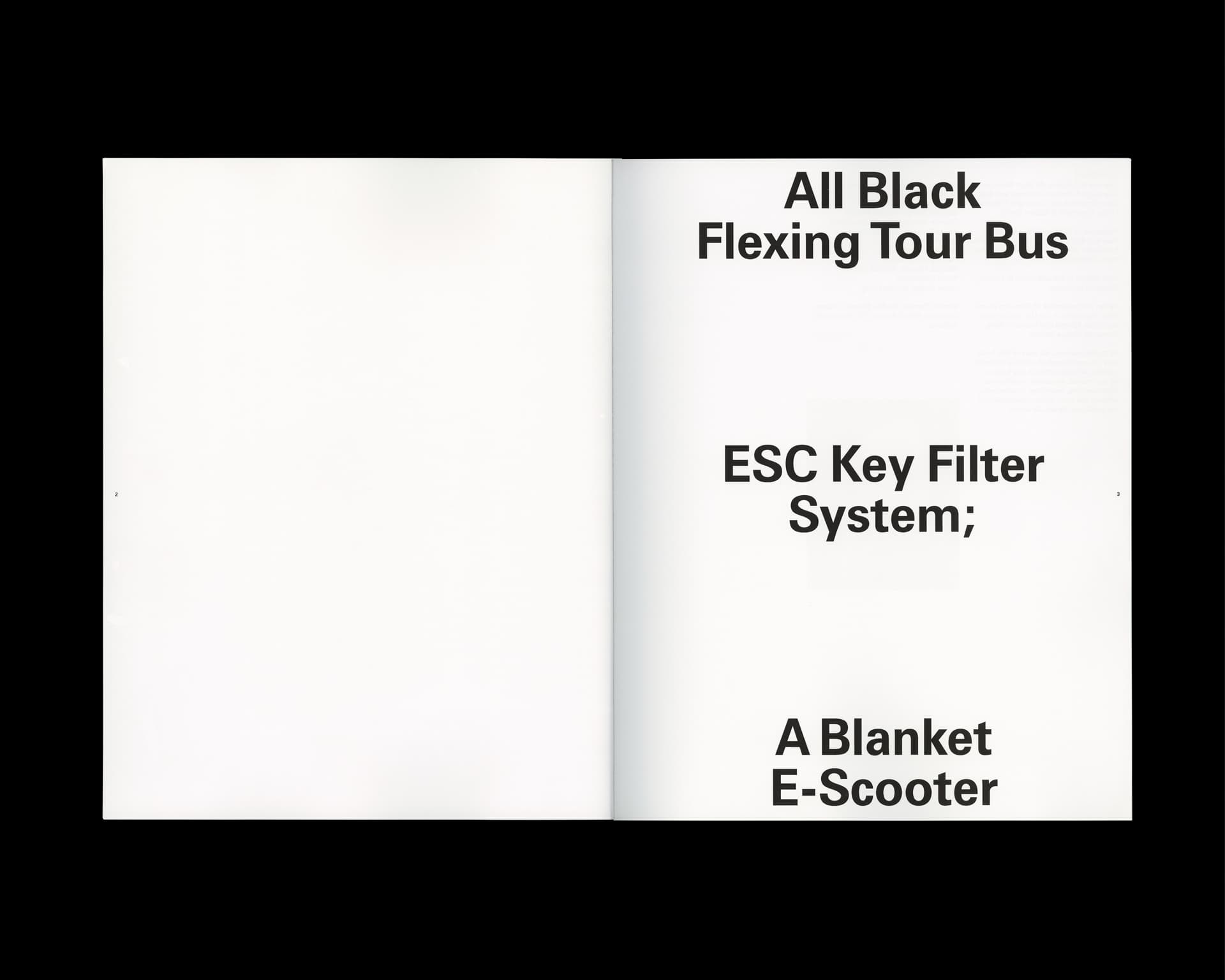 All Black Flexing Tour Bus, ESC Key Filter System, A Blanket E-Scooter